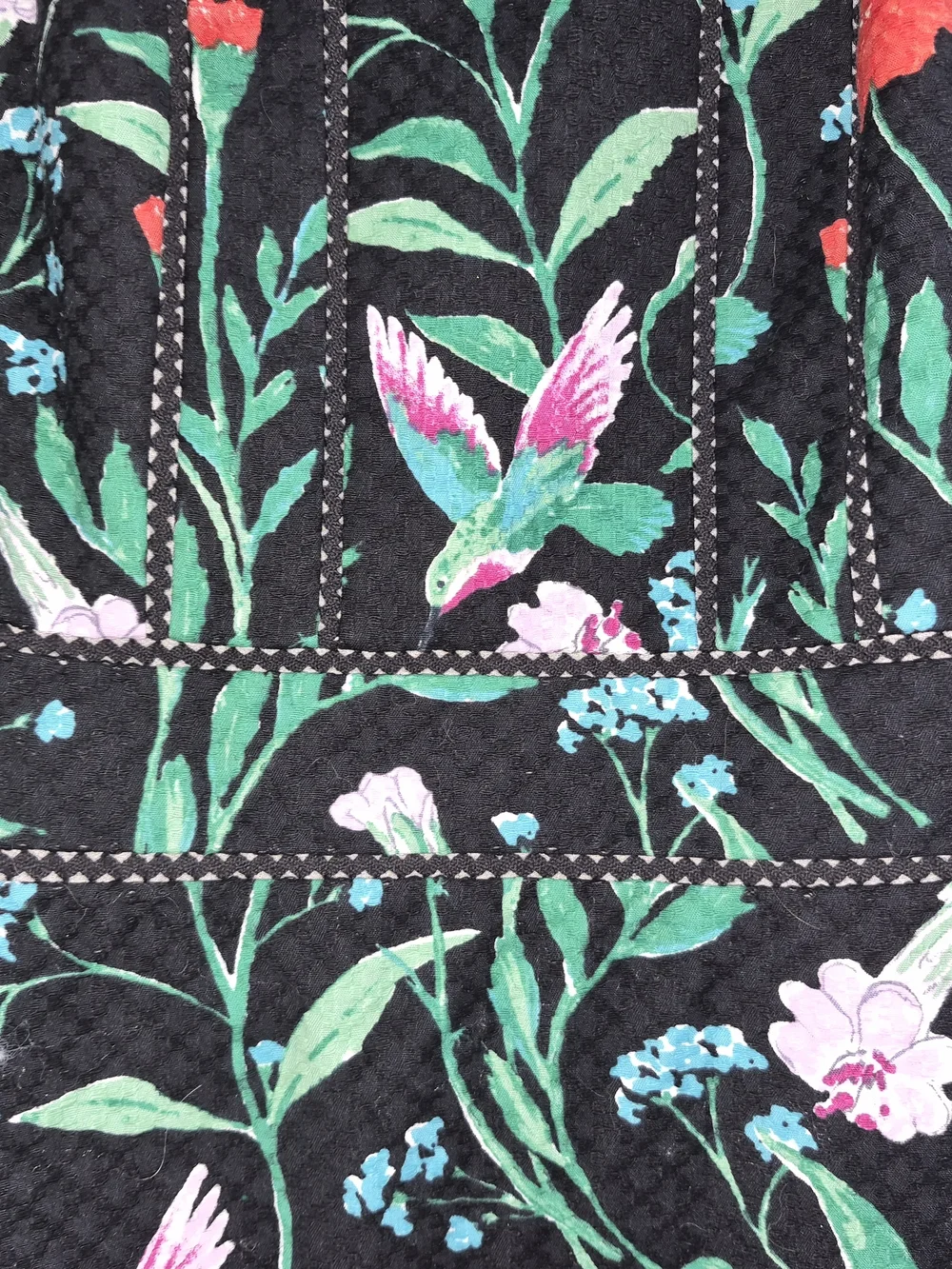 Kate Spade Floral Hummingbird Dress Size 0 Fit & Flare Scalloped Neck - Picture 3 of 10